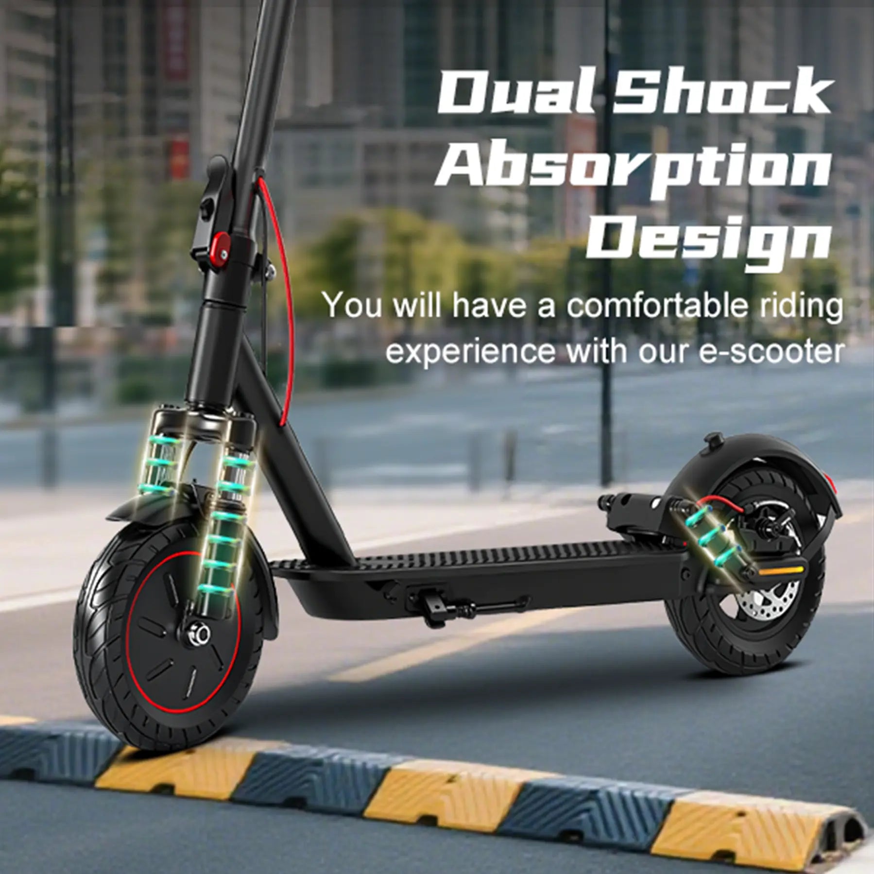 Mankeel 24Mph Dual Suspension E-Scooter - 500Max Power, 10"Tire, 24 Miles Long Range, Dual Brakes, Easy Folding Commute E-Scooter