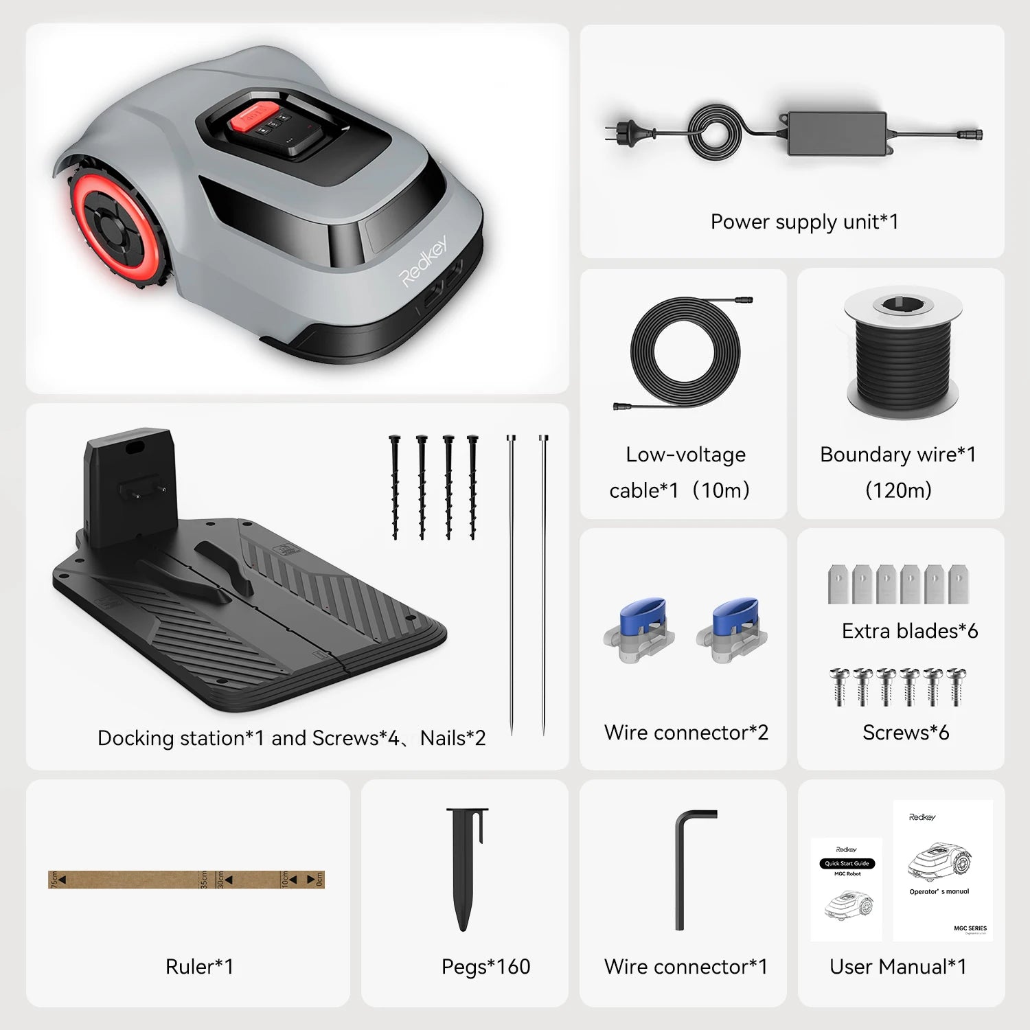 C-TOF Robotic Lawn Mower  MGC800 MGC1000 Lawn Mower Robot Cable Break Detection Climbing 45% App Control Automatic Cutting