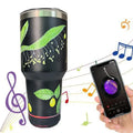 30 Oz Insulated Cup with Bluetooth-Compatible Compatible Speaker, 900ML Thermal Mug, Insulated Tumbler Mug, Detachable Rechargeable Speaker for Hot and Cold Drinks, Insulated Leakproof