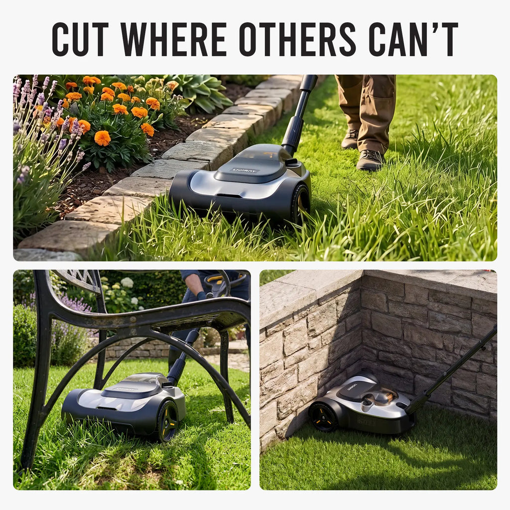 DOVAMAN 9'' Cordless Lawn Mower W/6000Rpm Brushless Motor, Lightweight Compact Lawn Mower W/3-Position Height Adjustment, Safe Tilt 10°–75°, Ideal for Small Yards & Tight Spaces,#Summervibes
