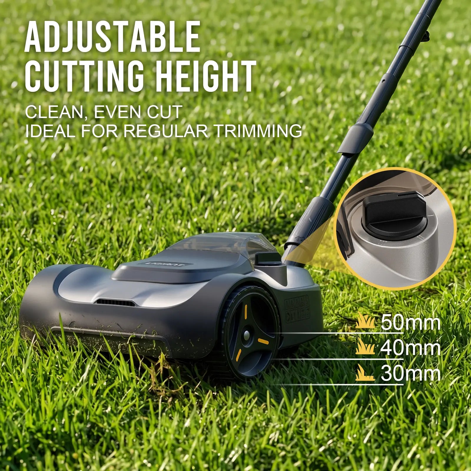 DOVAMAN 9'' Cordless Lawn Mower W/6000Rpm Brushless Motor, Lightweight Compact Lawn Mower W/3-Position Height Adjustment, Safe Tilt 10°–75°, Ideal for Small Yards & Tight Spaces,#Summervibes