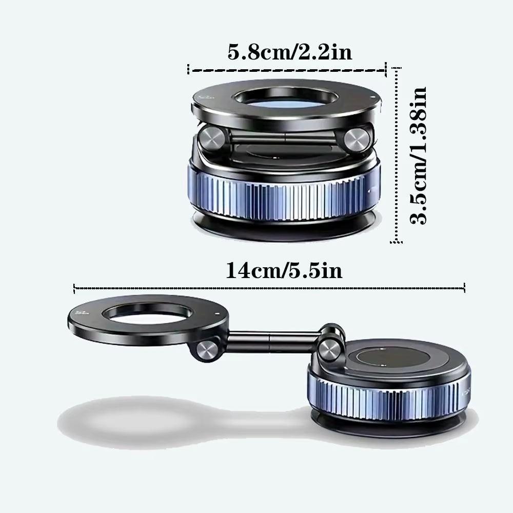 [Upgrade 360° Phone Holder] 360° Adjustable Vacuum Magnetic Mount Car Phone Holder Upgrade Version Compatible with Cars Mirrors